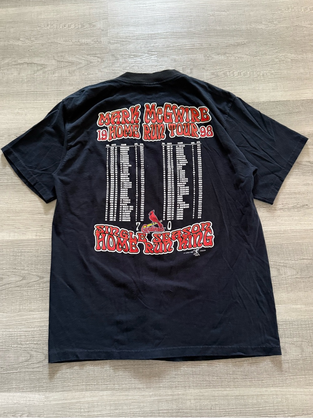 Rare Vintage 1998 Mark McGwire 1998 Home Run Tour Graphic Tee XL - Picture 2 of 5